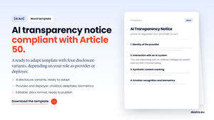 AI Act Transparency Notice Template (Word Format) Compliant with Article 50