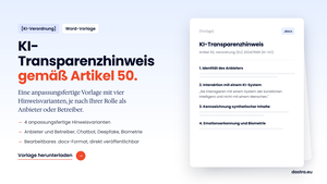 Muster einer KI-Transparenzinformation (Word) gemäß Artikel 50 des AI Acts