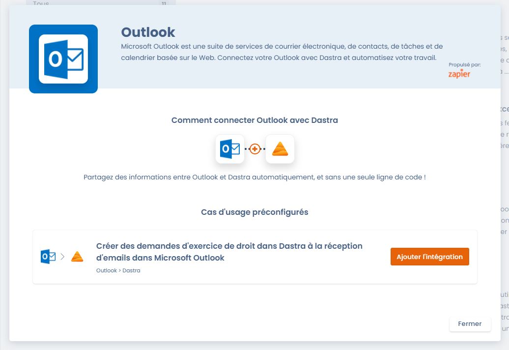 intégrations outlook